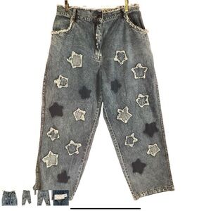 Paper Lace Women's High-Rise Star Patchwork Distressed
100% Cotton Jeans